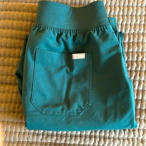 Caribbean Blue Figs High Waisted Yola Skinny Scrub Bottoms - Size M Tall